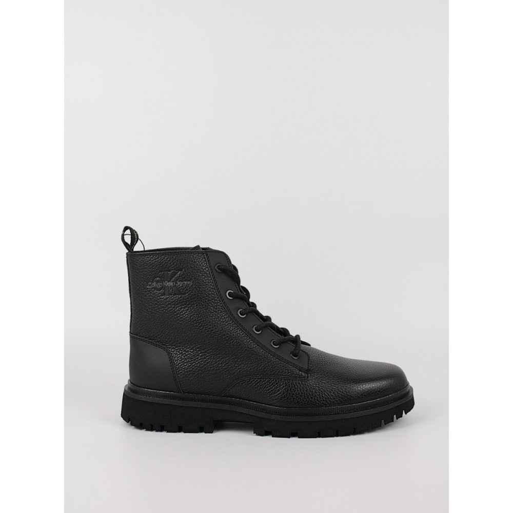 Ανδρικά Chelsea Μποτάκια Calvin KLein Eva Mid Laceup Boot Lth YM0YM00751-0GT Μαύρο