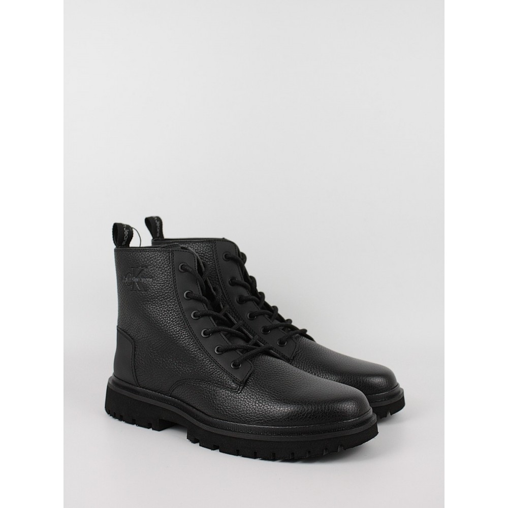 Ανδρικά Chelsea Μποτάκια Calvin KLein Eva Mid Laceup Boot Lth YM0YM00751-0GT Μαύρο