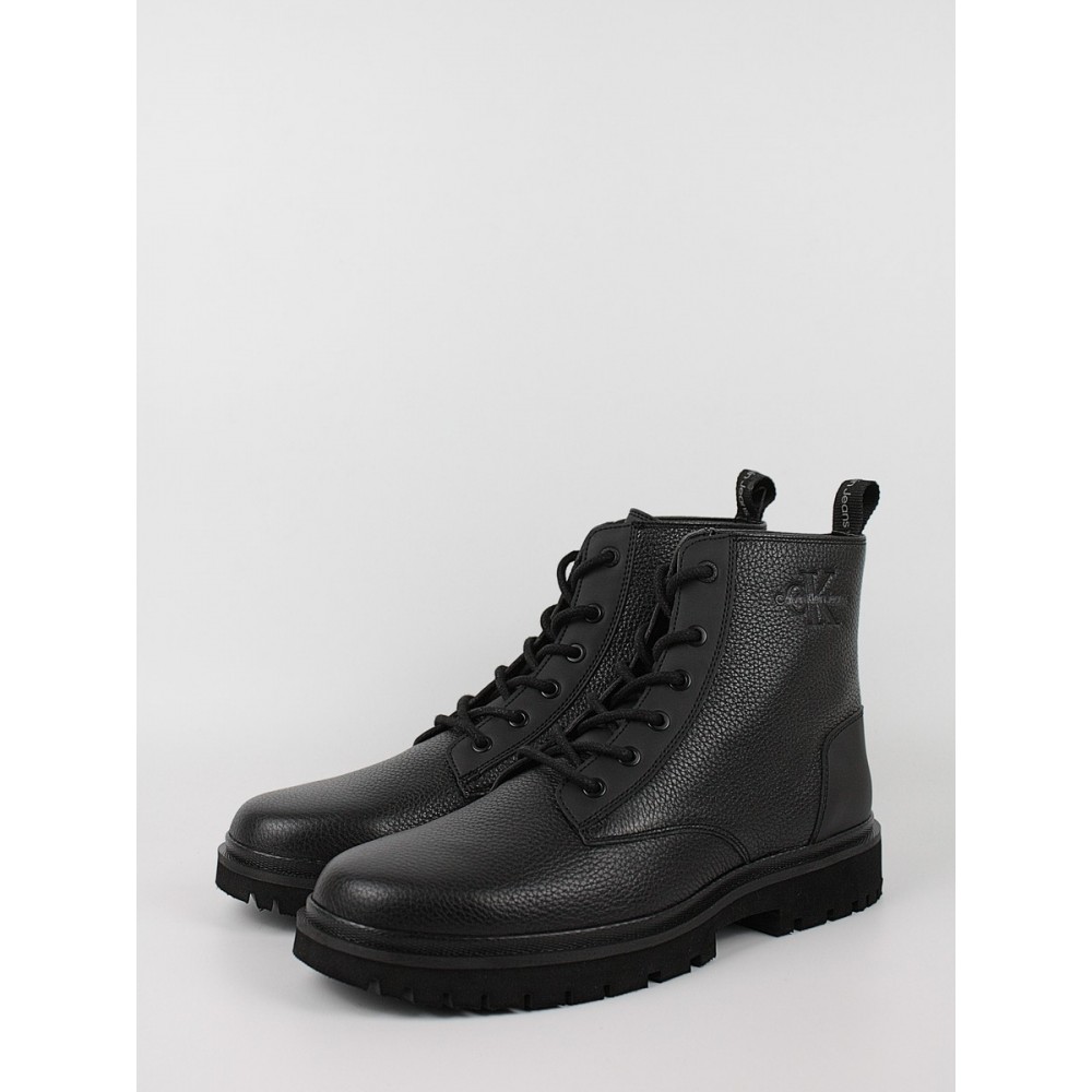 Ανδρικά Chelsea Μποτάκια Calvin KLein Eva Mid Laceup Boot Lth YM0YM00751-0GT Μαύρο