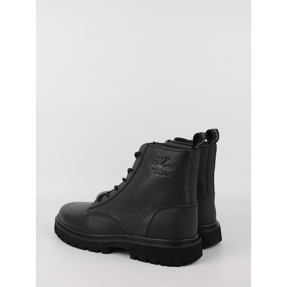 Ανδρικά Chelsea Μποτάκια Calvin KLein Eva Mid Laceup Boot Lth YM0YM00751-0GT Μαύρο