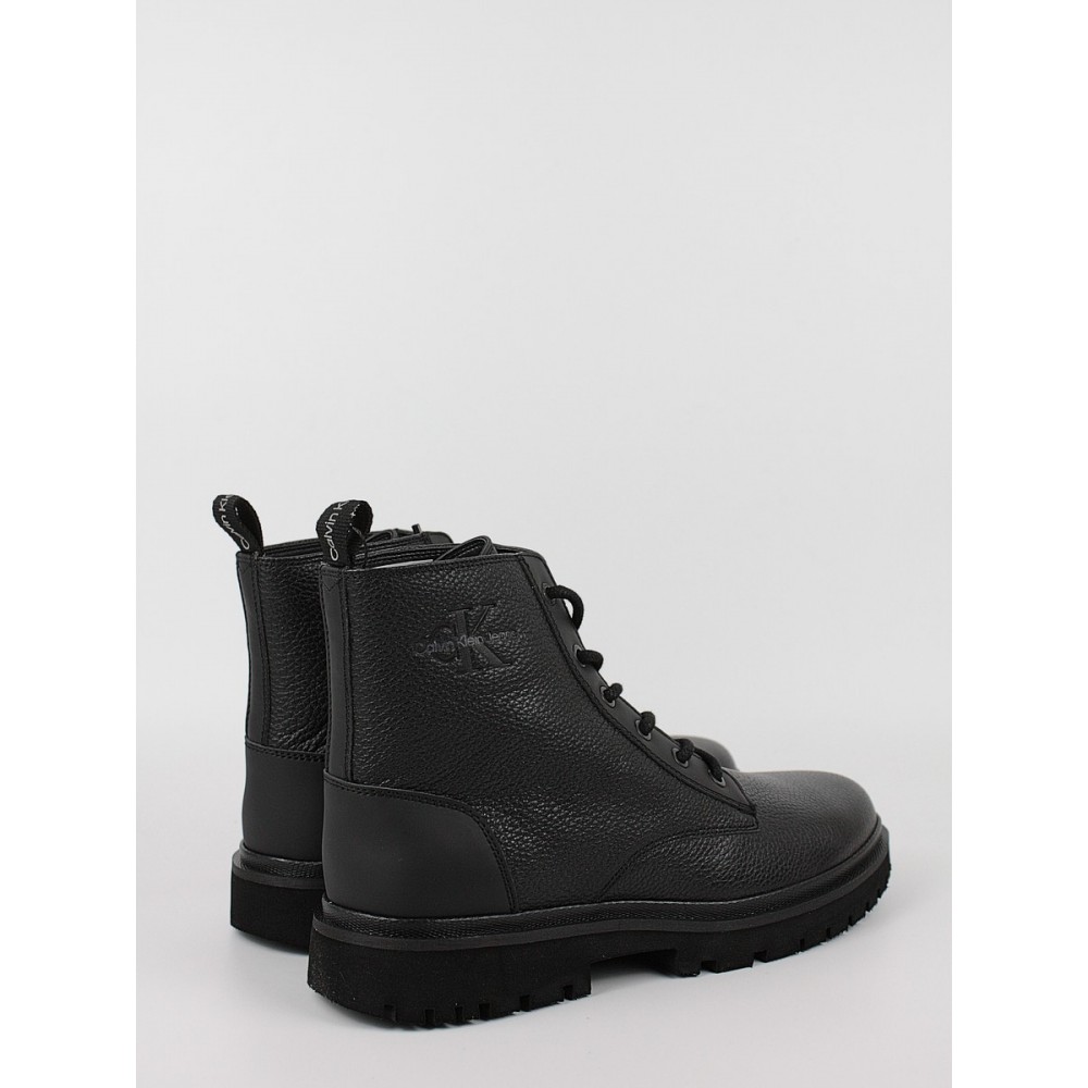 Ανδρικά Chelsea Μποτάκια Calvin KLein Eva Mid Laceup Boot Lth YM0YM00751-0GT Μαύρο