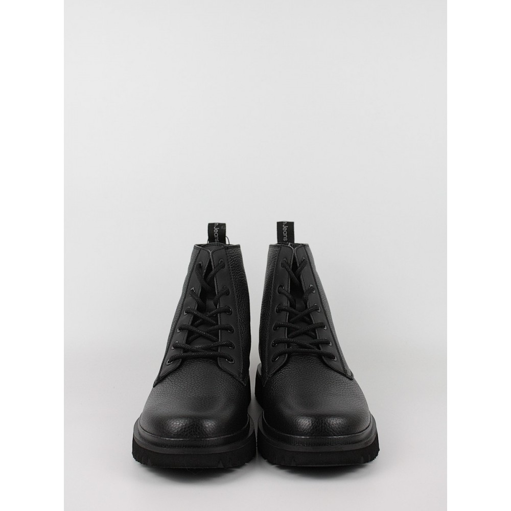 Ανδρικά Chelsea Μποτάκια Calvin KLein Eva Mid Laceup Boot Lth YM0YM00751-0GT Μαύρο