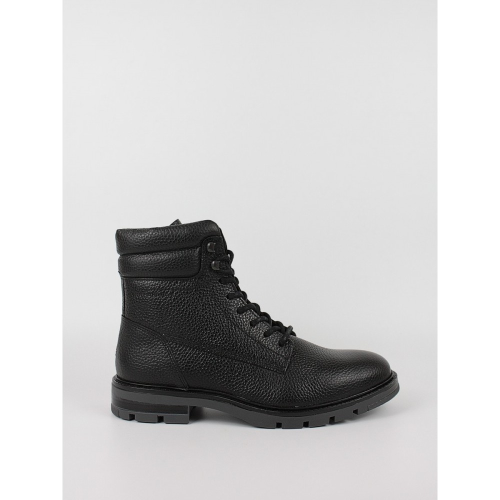 Ανδρικά Μποτάκια Tommy Hilfiger Warm Padded Hilfiger Lth Boot FM0FM04802-BDS Μαύρο