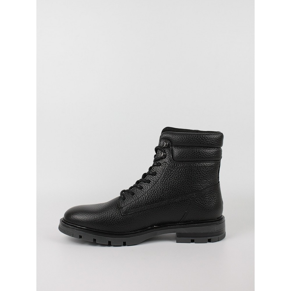 Ανδρικά Μποτάκια Tommy Hilfiger Warm Padded Hilfiger Lth Boot FM0FM04802-BDS Μαύρο