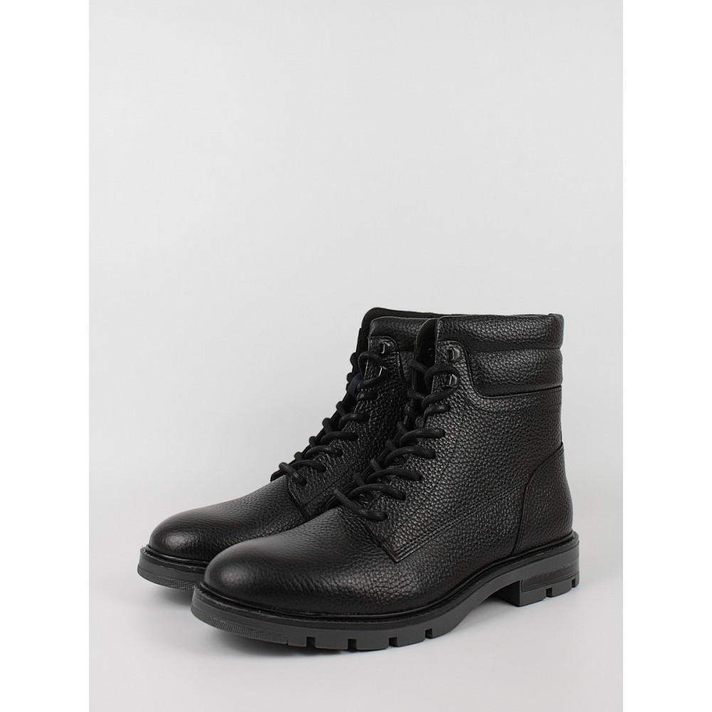 Ανδρικά Μποτάκια Tommy Hilfiger Warm Padded Hilfiger Lth Boot FM0FM04802-BDS Μαύρο