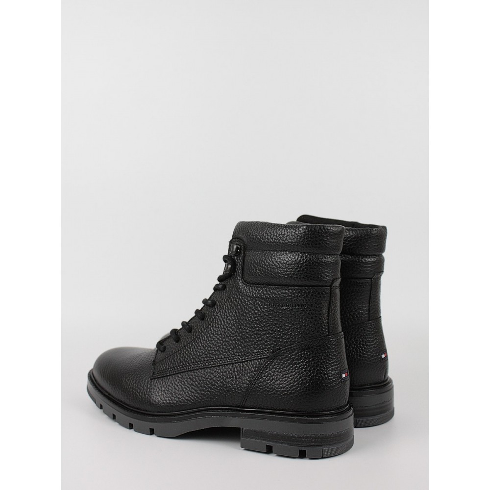 Ανδρικά Μποτάκια Tommy Hilfiger Warm Padded Hilfiger Lth Boot FM0FM04802-BDS Μαύρο