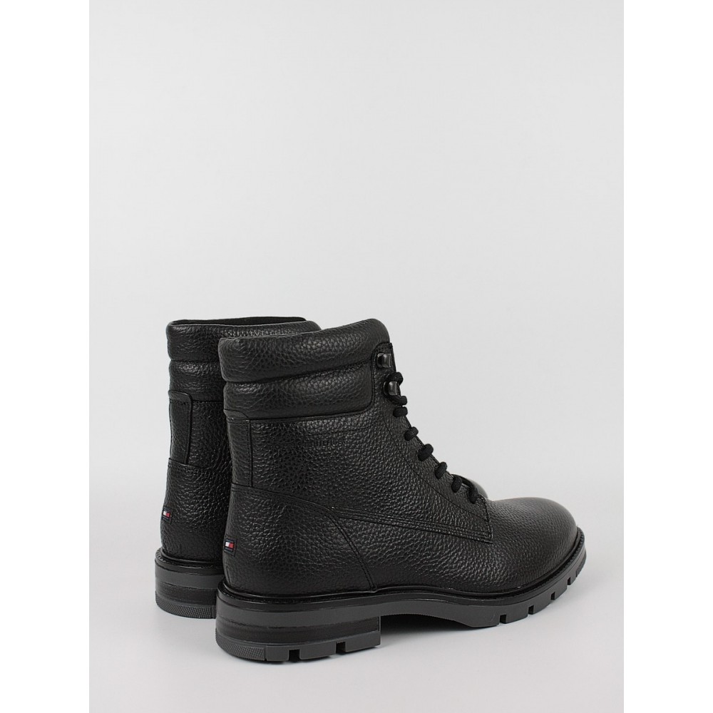 Ανδρικά Μποτάκια Tommy Hilfiger Warm Padded Hilfiger Lth Boot FM0FM04802-BDS Μαύρο