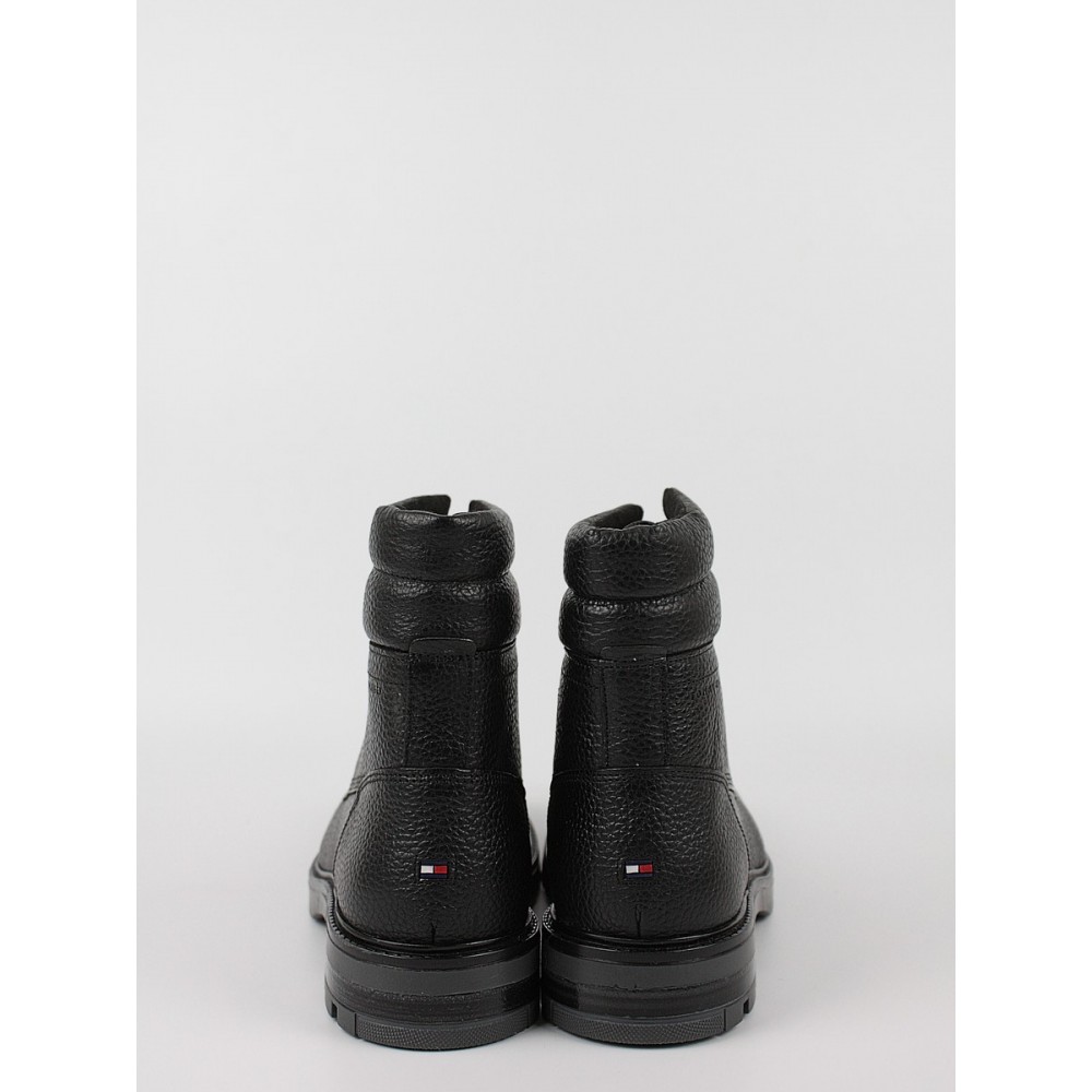 Ανδρικά Μποτάκια Tommy Hilfiger Warm Padded Hilfiger Lth Boot FM0FM04802-BDS Μαύρο