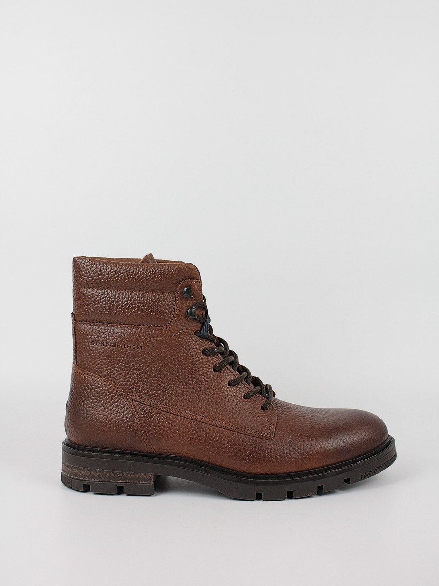 Ανδρικά Μποτάκια Tommy Hilfiger Warm Padded Hilfiger Lth Boot FM0FM04802-GVI Ταμπά