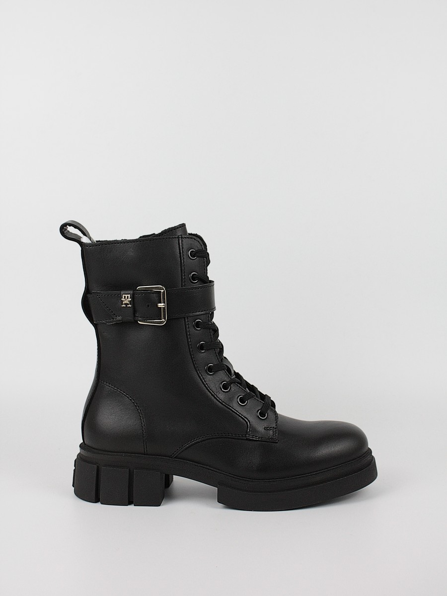 Γυναικεία Μποτάκι Tommy Hilfiger Cool Feminine Bikerboot FW0FW07322-BDS Μαύρο