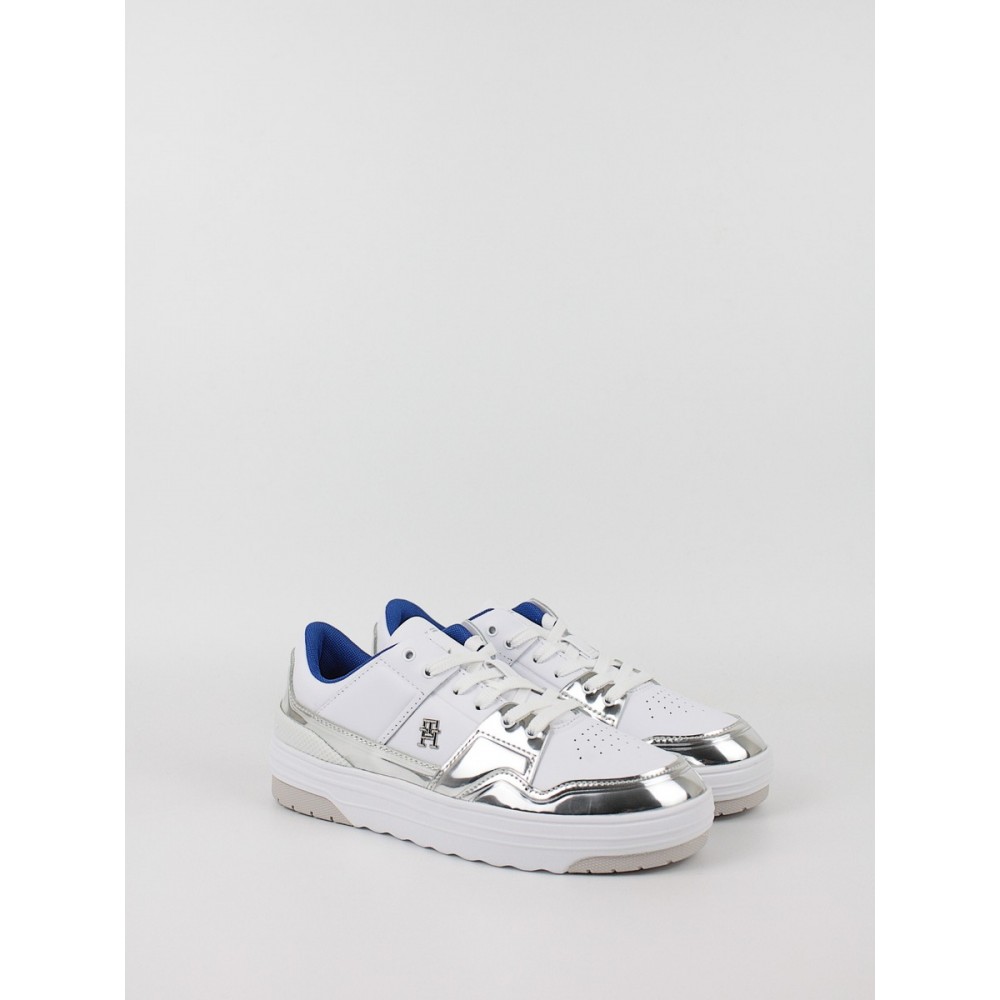 Γυναικεία Sneaker Tommy Hilfiger Th Lo Basket Silver FW0FW07570-0IM Ασπρο