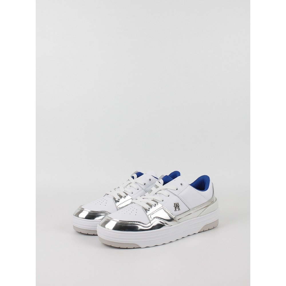 Γυναικεία Sneaker Tommy Hilfiger Th Lo Basket Silver FW0FW07570-0IM Ασπρο