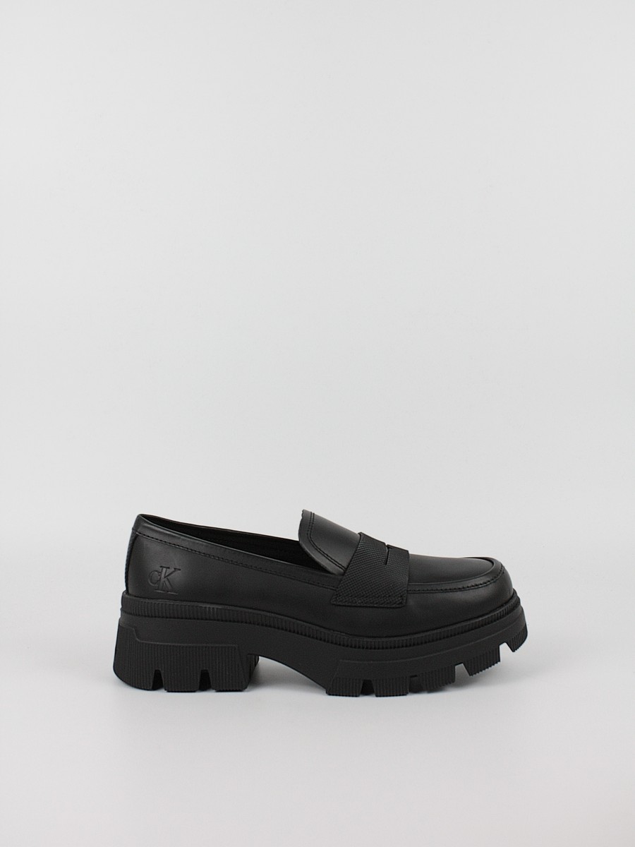 Γυναικεία Μοκασίνια Calvin KLein Chunky Combat Loafer Wn YW0YW01120-0GT Μαύρο