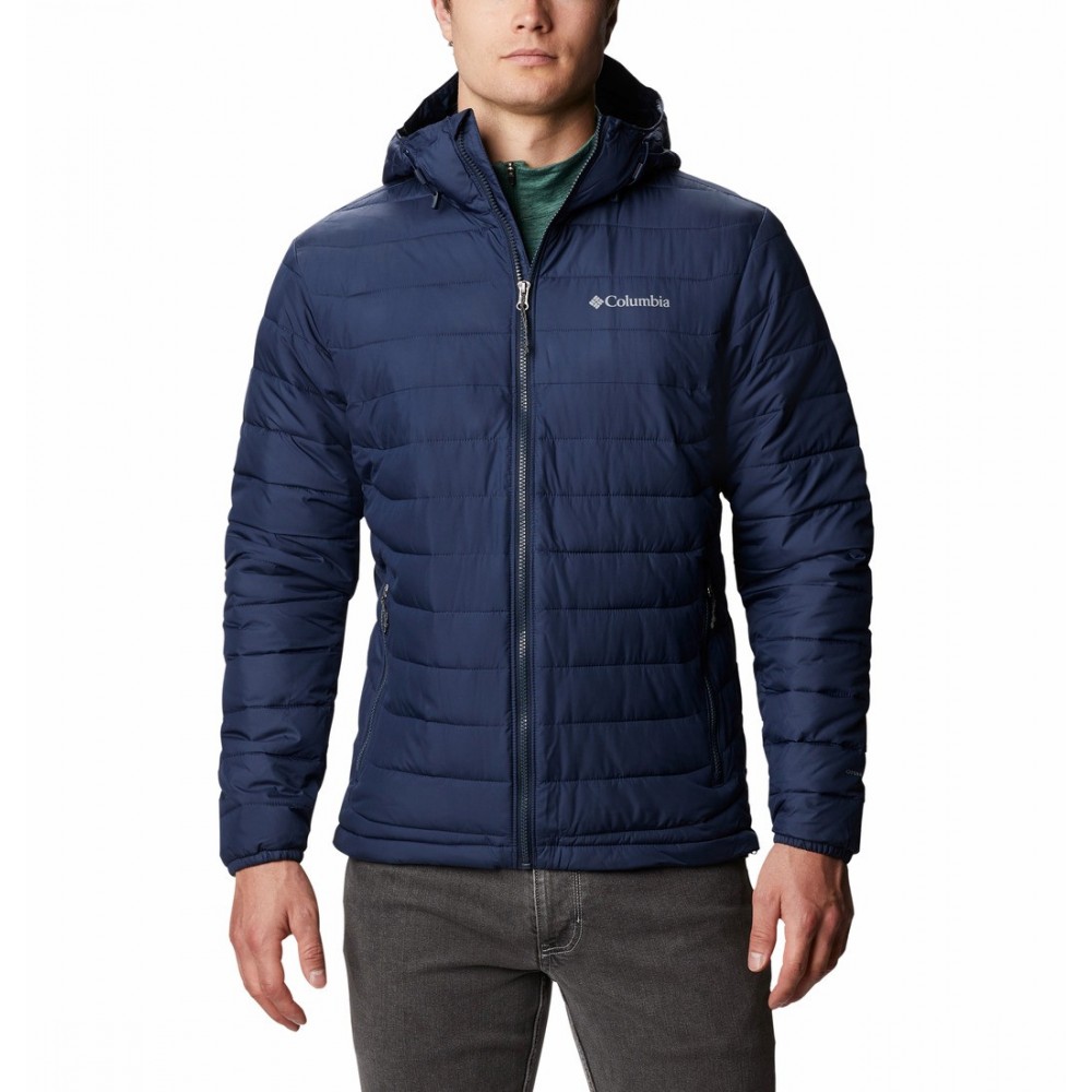 Men Columbia Powder Lite Hooded Jacket WO1151-465 Blue