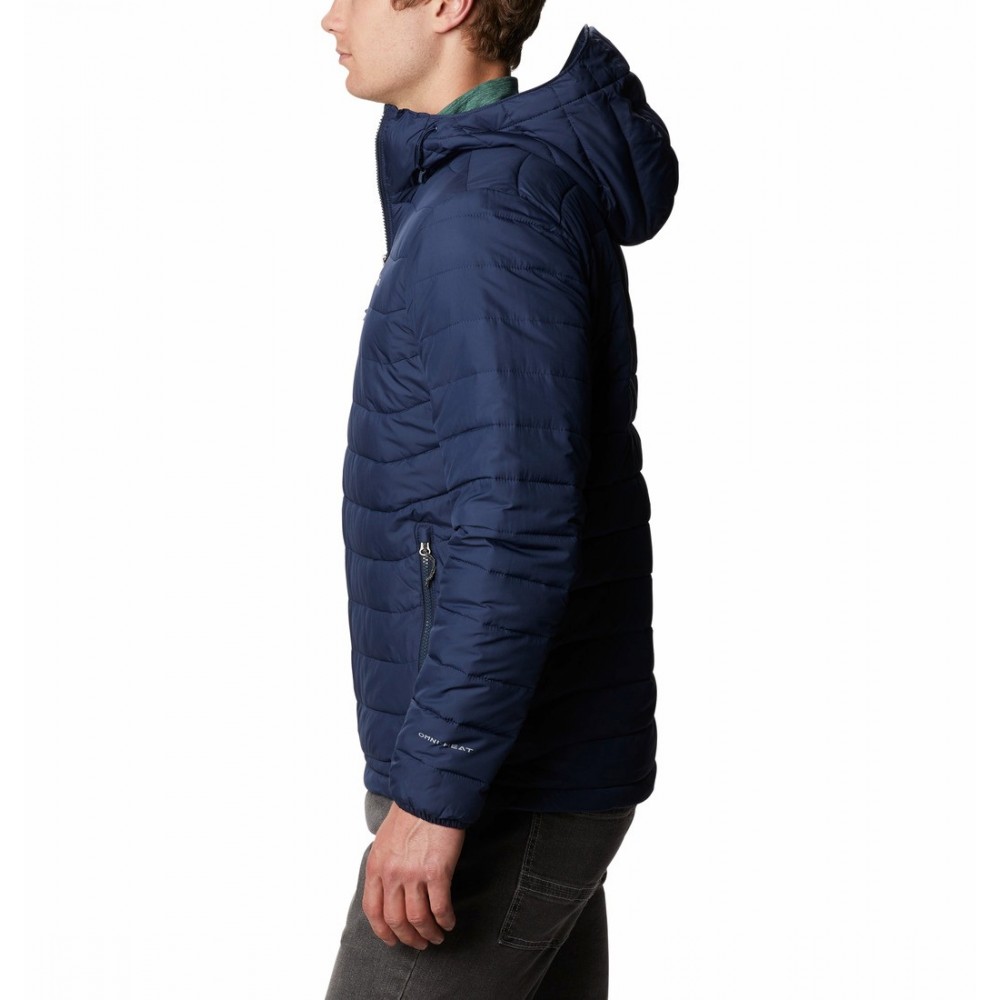 Men Columbia Powder Lite Hooded Jacket WO1151-465 Blue