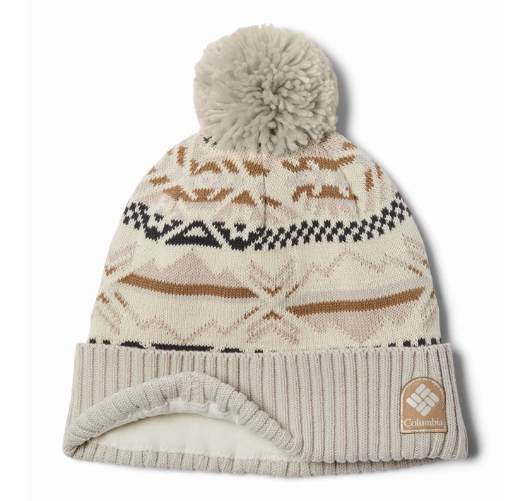 Columbia OS Hat Palmer Peak Pom Beanie in Chalk Checkered Peaks Dark Stone NWT Columbia Women main image 3