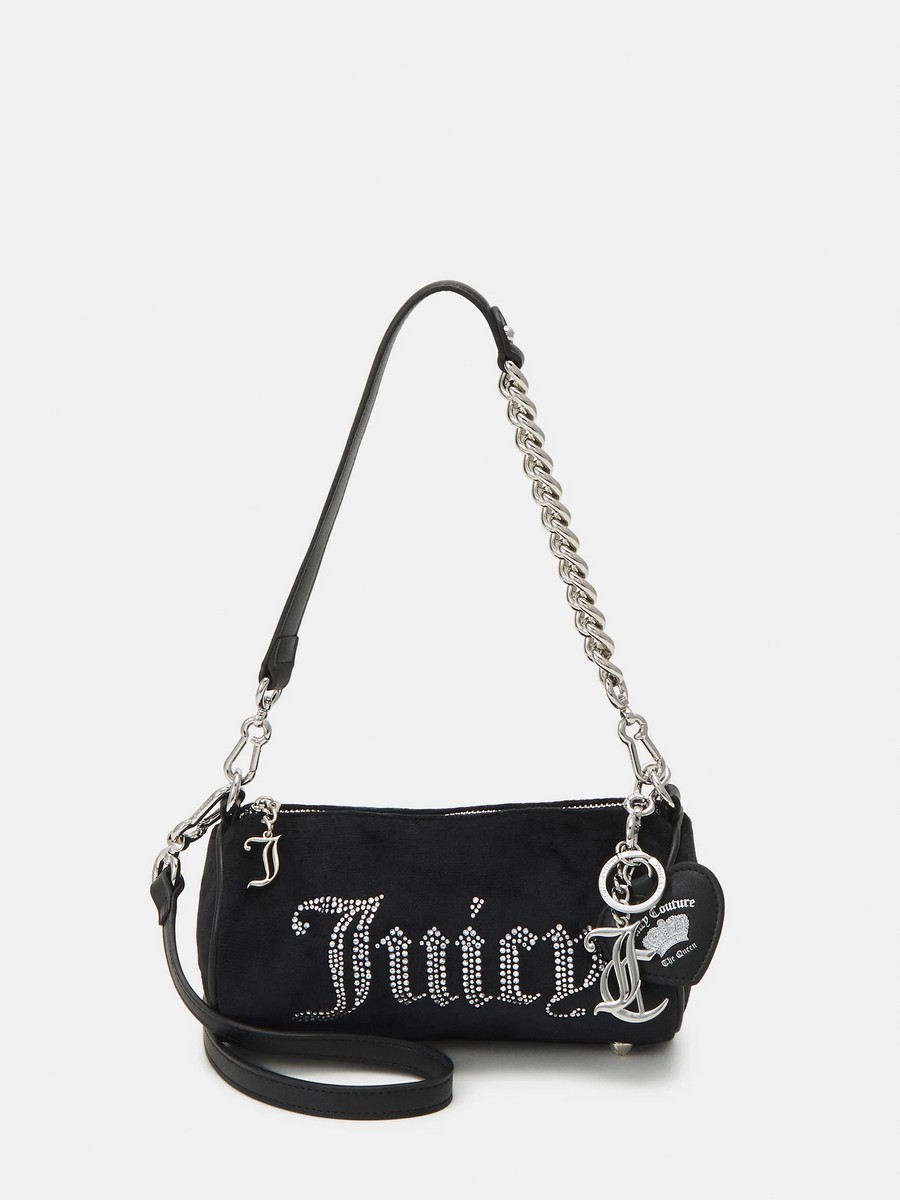 Γυναικεία Τσάντα Juicy Couture Twig Strass Logo Barrel BIJTG5409WZC-000 Μαύρο