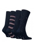Men's Socks Tommy Hilfiger Th Men Sock 4P Tin Giftbox Stripe Dot 701224441-001 Blue
