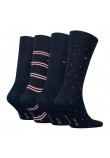 Ανδρικές Κάλτσες Tommy Hilfiger Th Men Sock 4P Tin Giftbox Stripe Dot 701224441-001 Μπλε