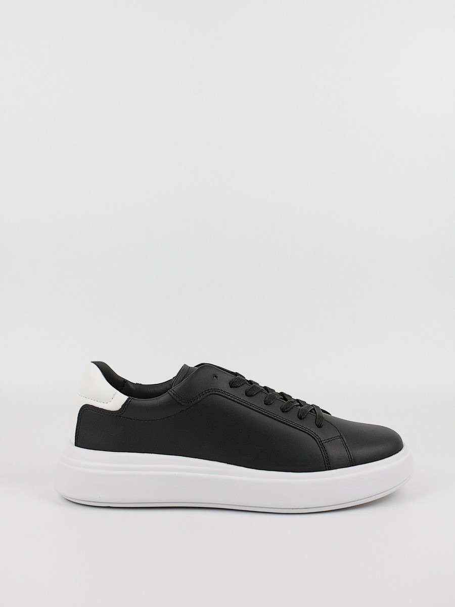 Ανδρικά Sneaker Calvin KLein Low Top Lace Up Lth HM0HM01016-0GP Μαύρο