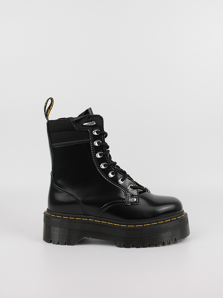 Women Boots Dr Martens Jadon II Hardwear Leather Platform Boots Black