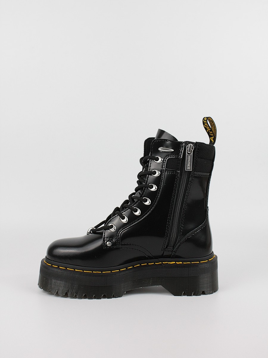 Women Boots Dr Martens Jadon II Hardwear Leather Platform Boots Black