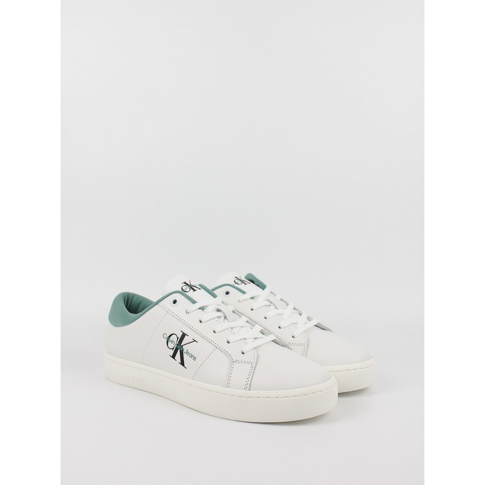 Ανδρικά Sneaker Calvin KLein Classic Cupsole Low Lace up Lth YM0YM00864-01T Ασπρο