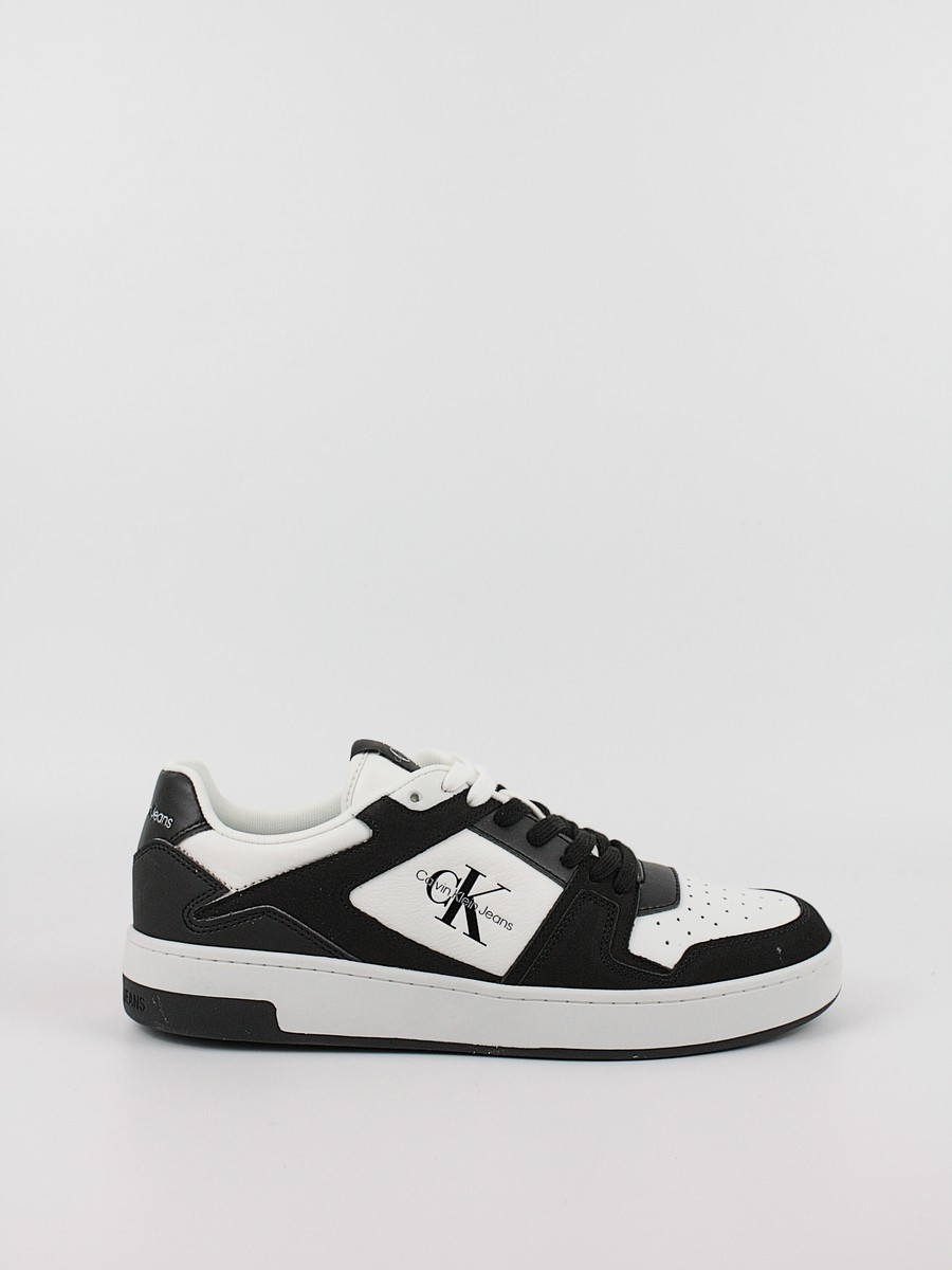 Ανδρικά Sneaker Calvin KLein Basket Cupsole Low Lth Ml Fad YM0YM00884-01W Ασπρομαυρο