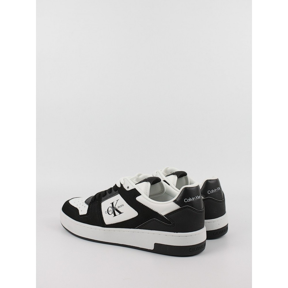 Ανδρικά Sneaker Calvin KLein Basket Cupsole Low Lth Ml Fad YM0YM00884-01W Ασπρομαυρο