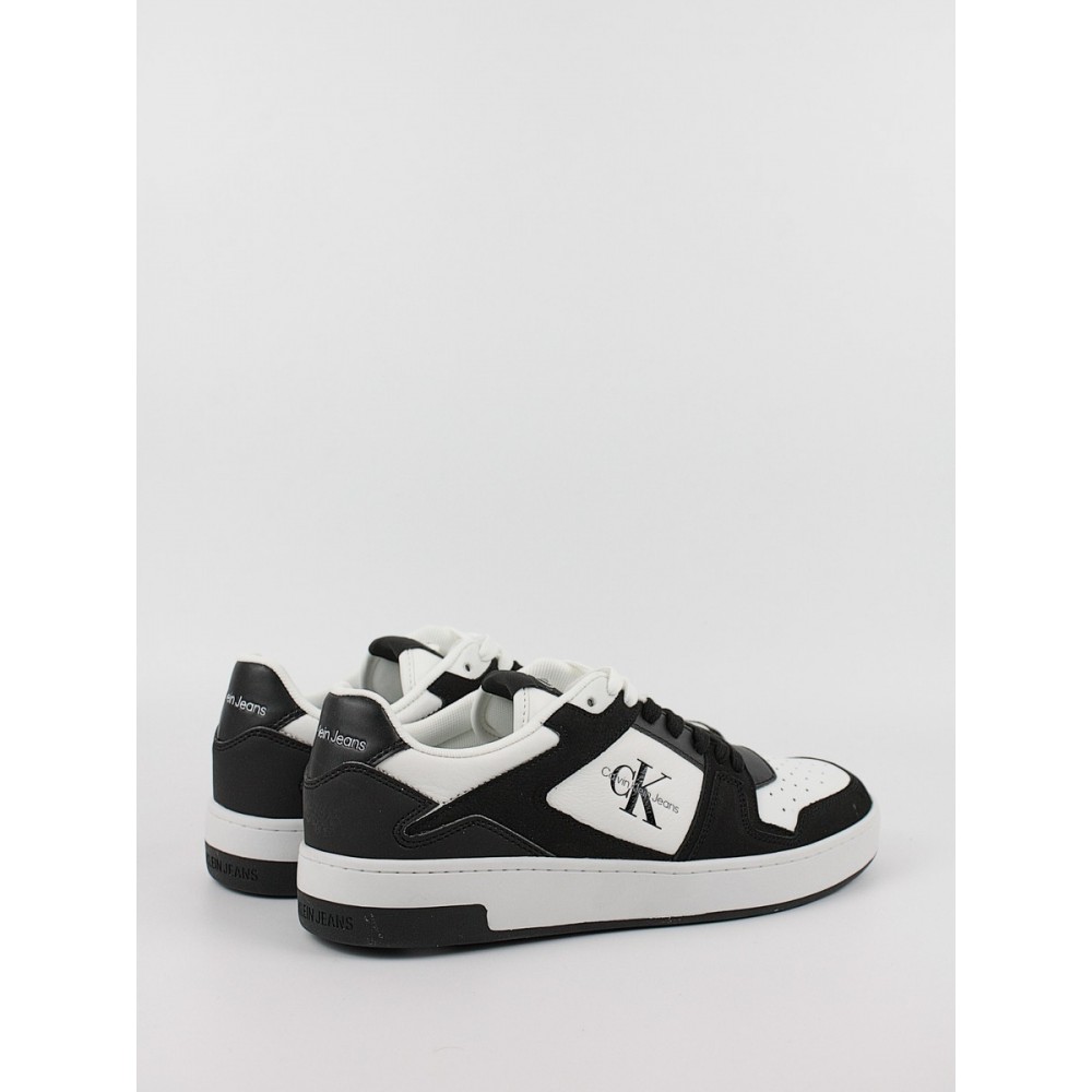 Ανδρικά Sneaker Calvin KLein Basket Cupsole Low Lth Ml Fad YM0YM00884-01W Ασπρομαυρο