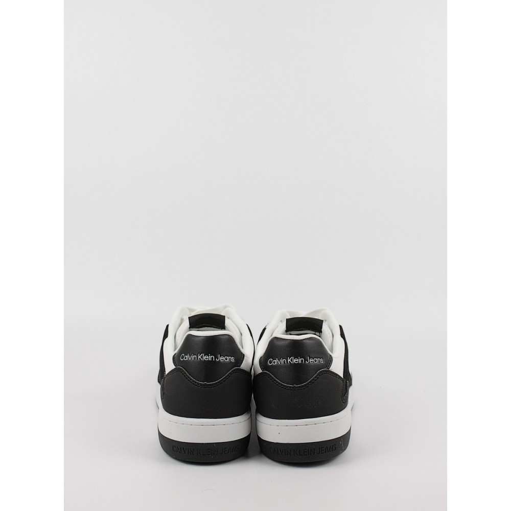 Ανδρικά Sneaker Calvin KLein Basket Cupsole Low Lth Ml Fad YM0YM00884-01W Ασπρομαυρο