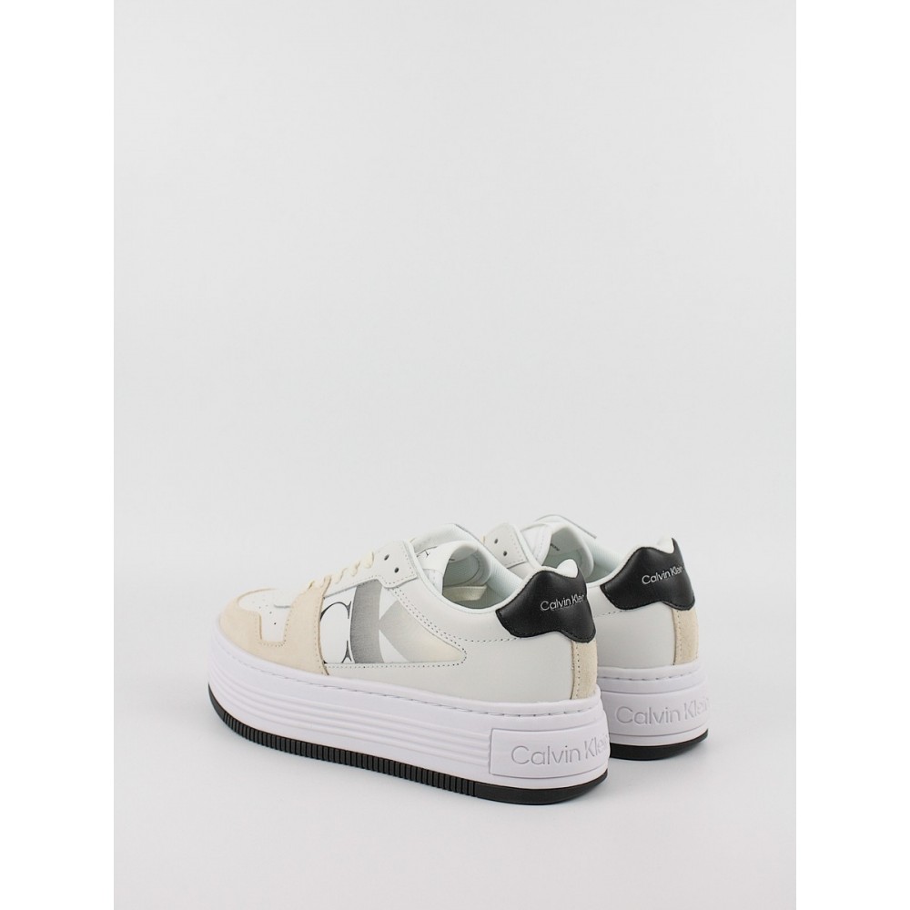 Γυναικεία Sneaker Calvin KLein Bold Flat Low Lace Mix Nbs Sat YW0YW01308-01W Ασπρο