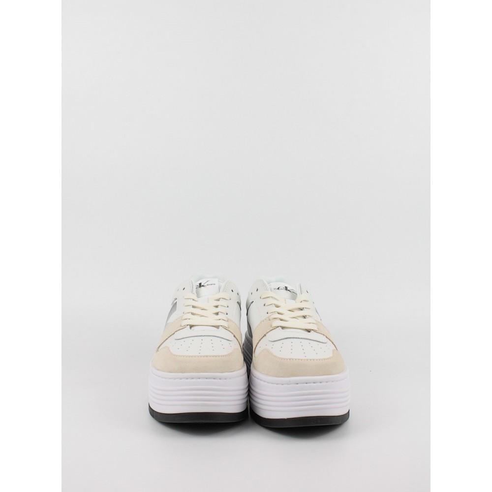 Γυναικεία Sneaker Calvin KLein Bold Flat Low Lace Mix Nbs Sat YW0YW01308-01W Ασπρο