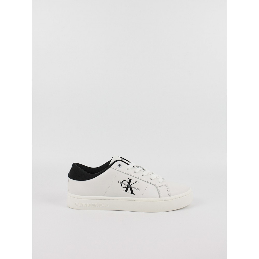 Γυναικεία Sneaker Calvin KLein Classic Cupsole Low Lace Up Lth Wn YW0YW01444-0GM Ασπρο