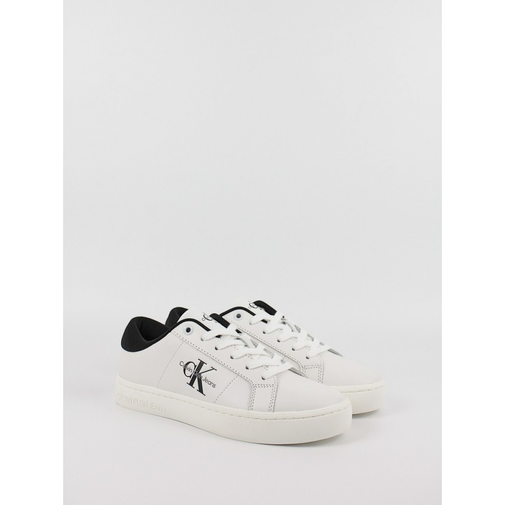 Women Sneaker Calvin KLein Classic Cupsole Low Lace Up Lth Wn YW0YW01444-0GM White