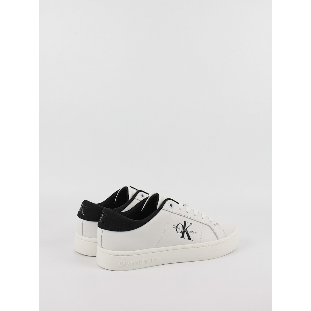 Γυναικεία Sneaker Calvin KLein Classic Cupsole Low Lace Up Lth Wn YW0YW01444-0GM Ασπρο