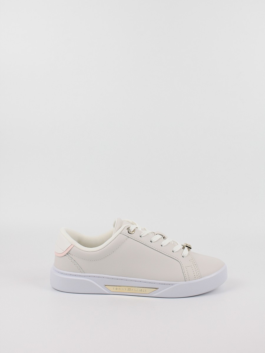 Γυναικεία Sneaker Tommy Hilfiger Golden Hw Court Sneaker FW0FW07702-PQT Μπεζ