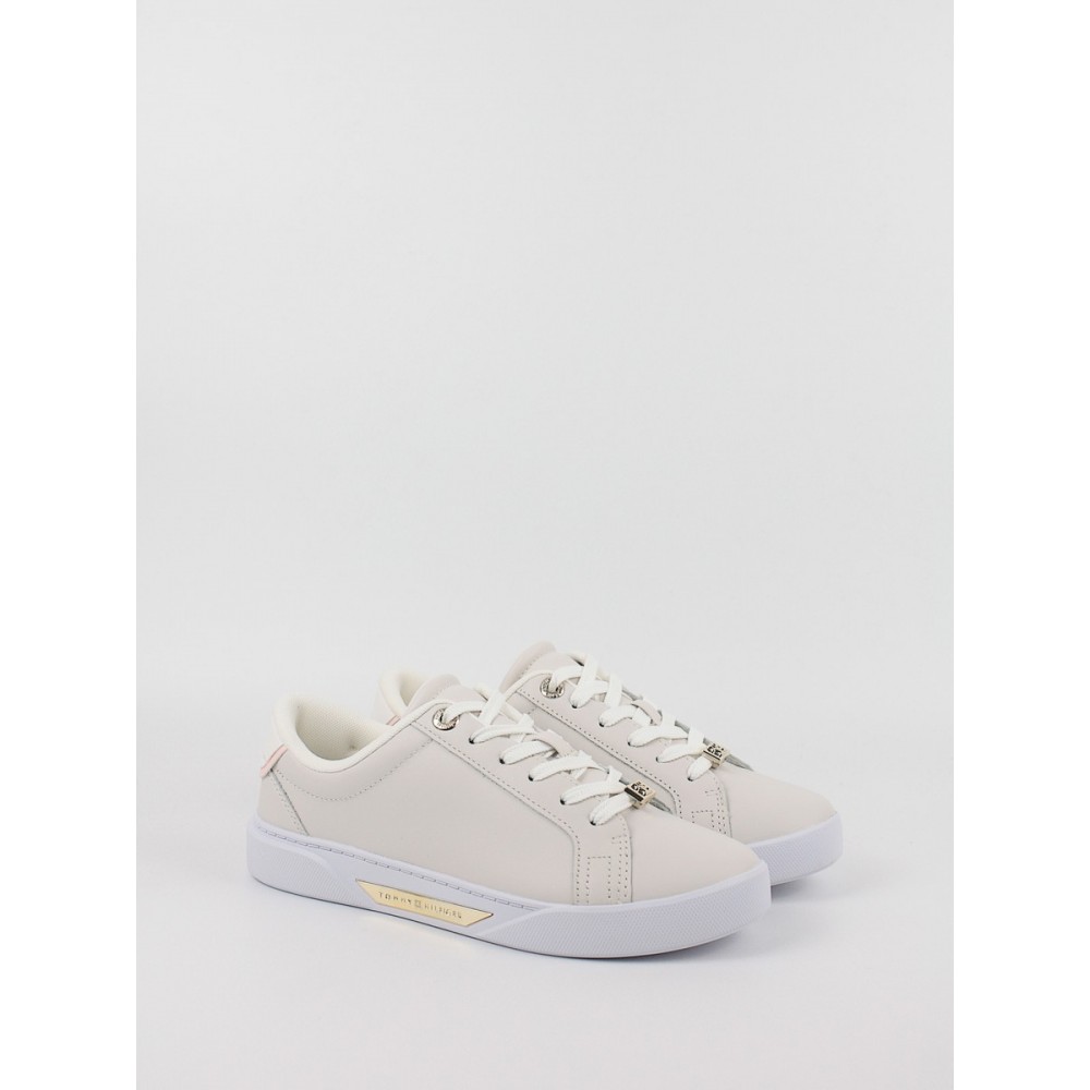 Γυναικεία Sneaker Tommy Hilfiger Golden Hw Court Sneaker FW0FW07702-PQT Μπεζ