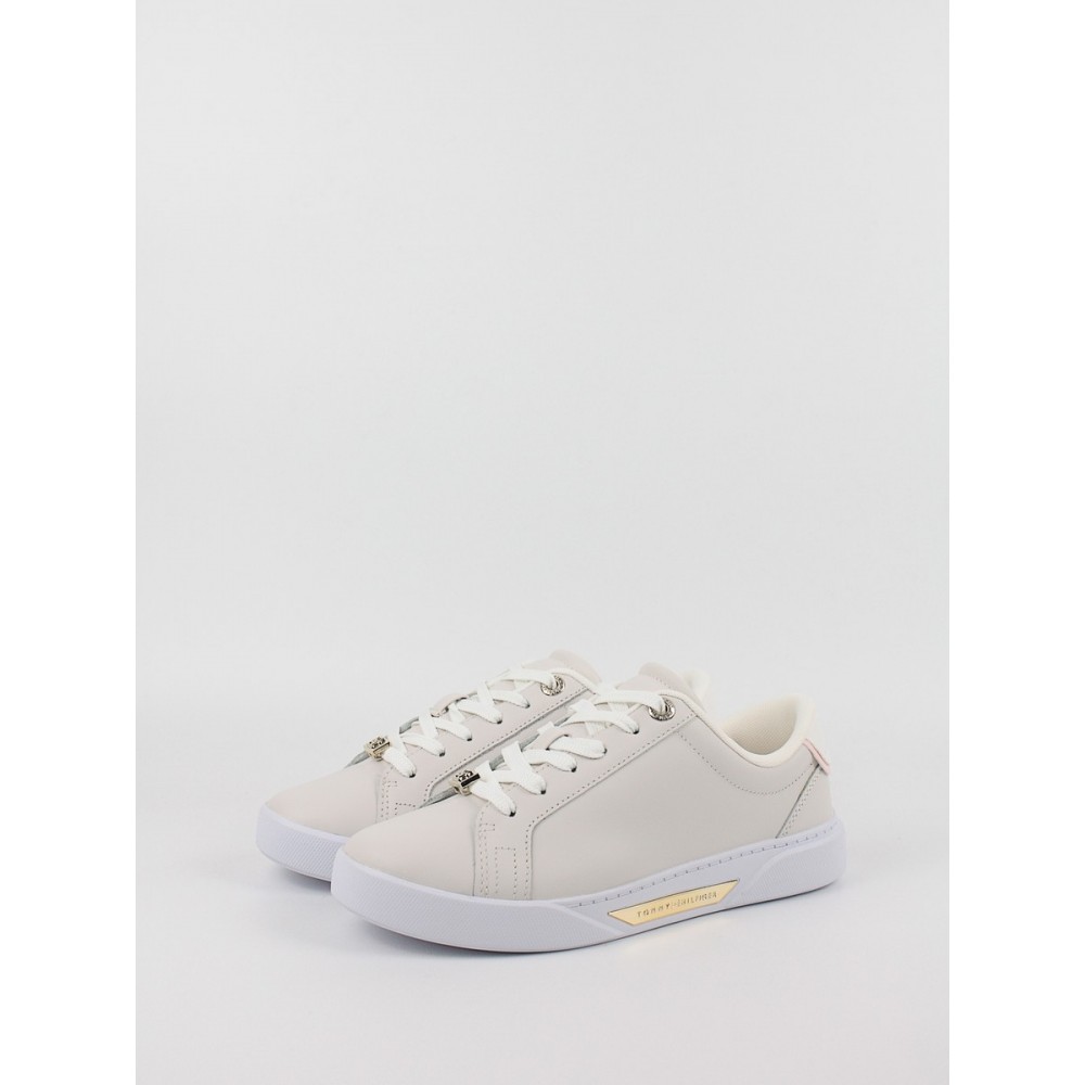 Women Sneaker Tommy Hilfiger Golden Hw Court Sneaker FW0FW07702-PQT Biege