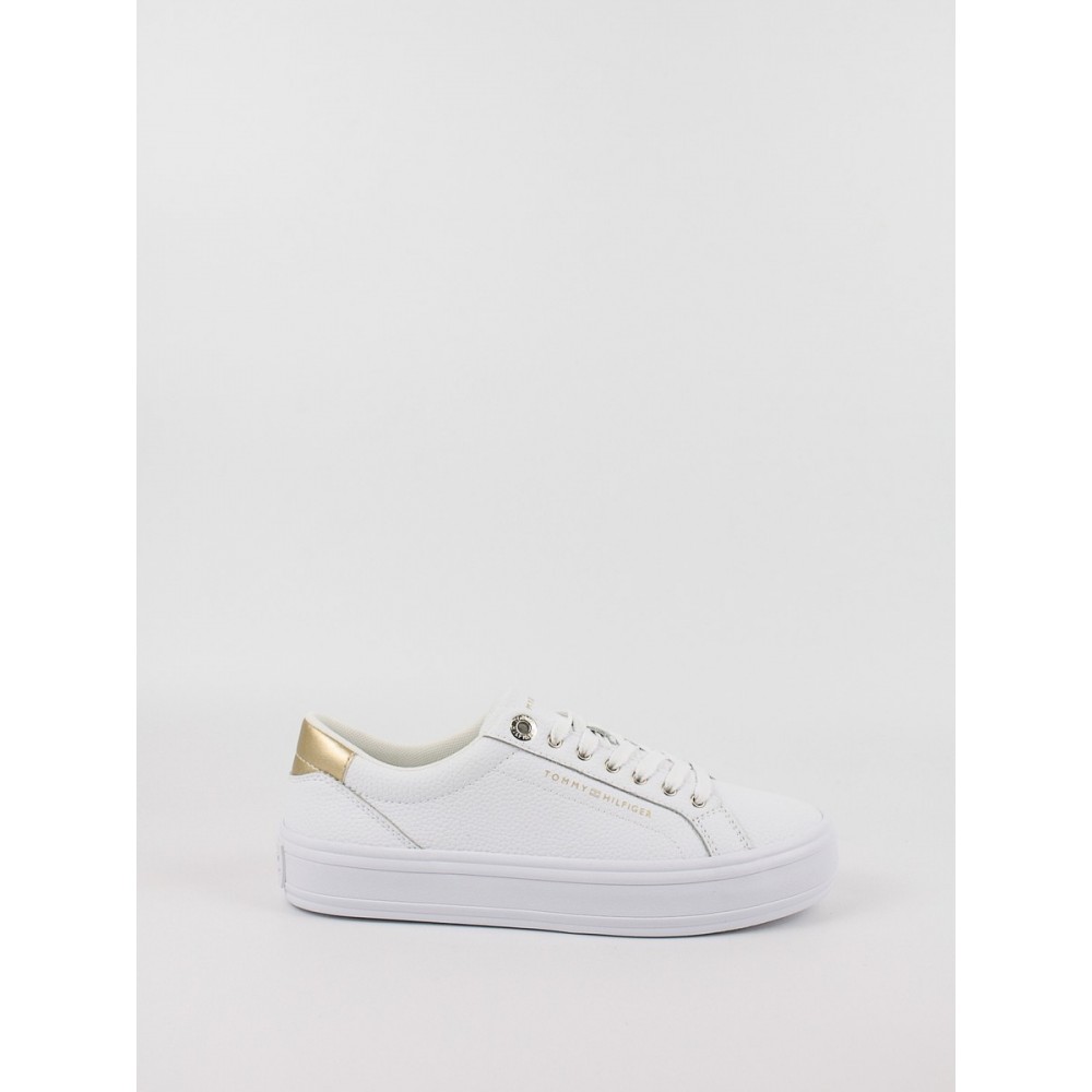 Women Sneaker Tommy Hilfiger Essential Vulk Leather Sneaker FW0FW07778-YBS White