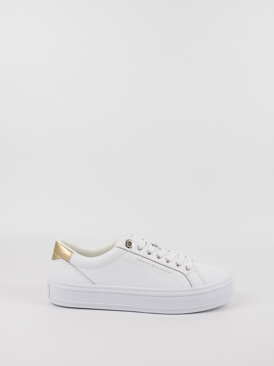 Women Sneaker Tommy Hilfiger Essential Vulk Leather Sneaker FW0FW07778-YBS White