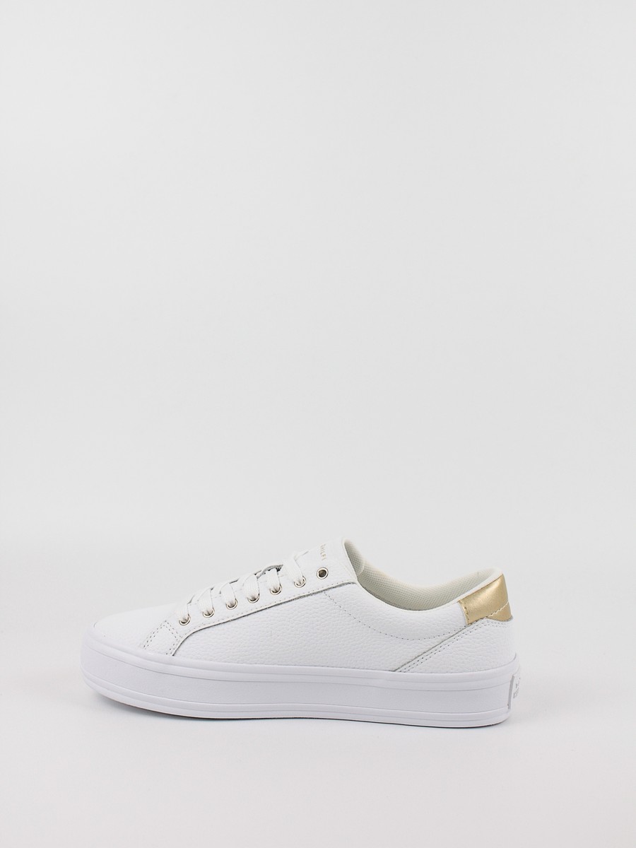 Women Sneaker Tommy Hilfiger Essential Vulk Leather Sneaker FW0FW07778-YBS White