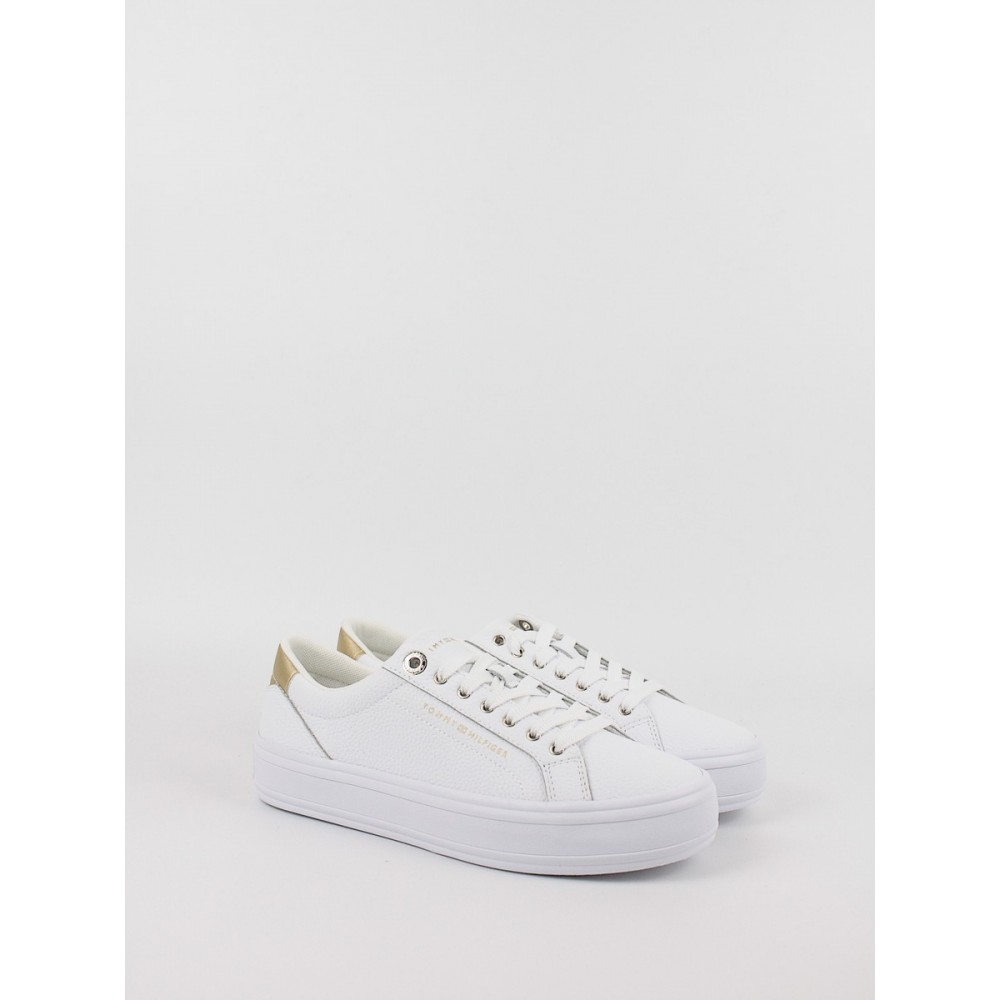 Women Sneaker Tommy Hilfiger Essential Vulk Leather Sneaker FW0FW07778-YBS White