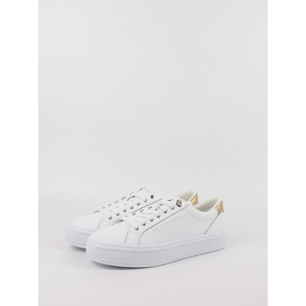 Women Sneaker Tommy Hilfiger Essential Vulk Leather Sneaker FW0FW07778-YBS White