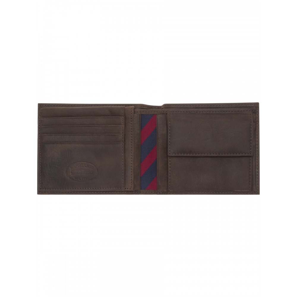 Ανδρικό Πορτοφόλι Tommy Hilfiger Johnson Cc Flap And Coin Pocket AM0AM00660-041 Καφέ