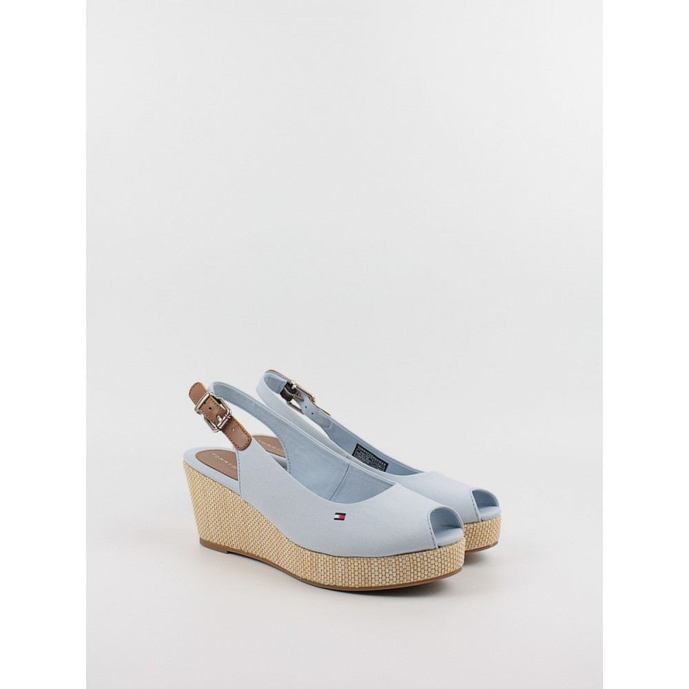 Women Wedge Tommy Hilfiger Iconic Elba Slink Back Wedge FW0FW04788-C10 Light Blue