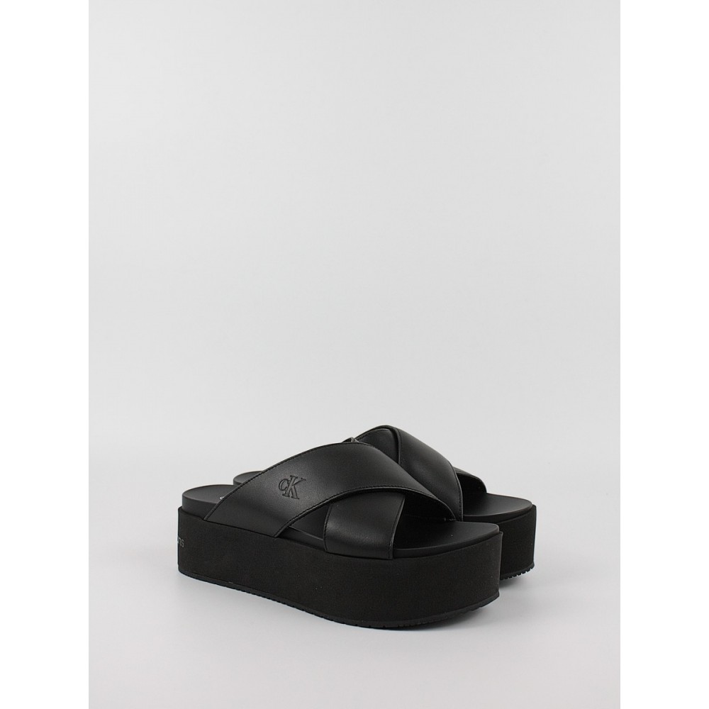 Women's Sandal Calvin KLein Flatform Cross Mg Uc YW0YW01349-0GT Black