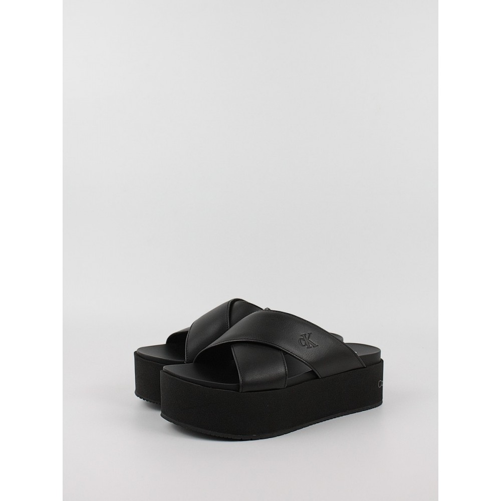 Women's Sandal Calvin KLein Flatform Cross Mg Uc YW0YW01349-0GT Black