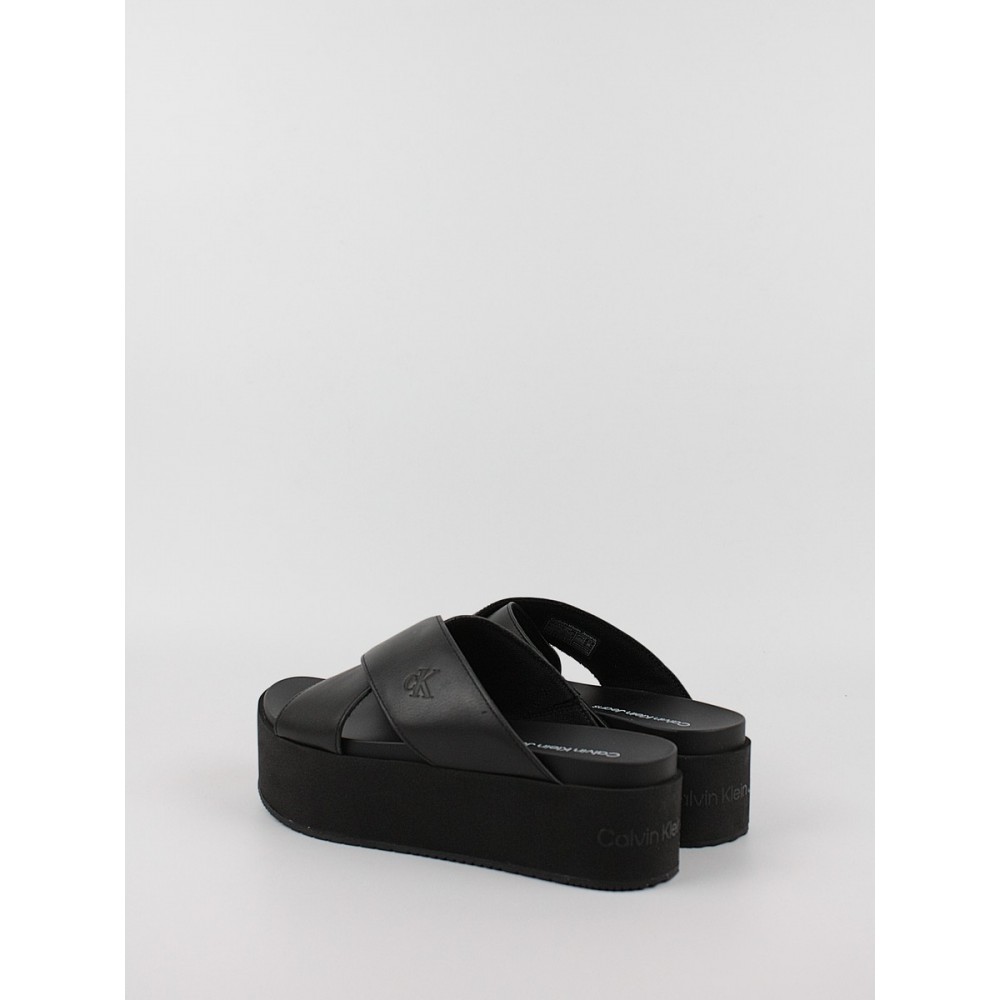 Γυναικεία Σανδάλια Calvin KLein Flatform Cross Mg Uc YW0YW01349-0GT Μαύρο