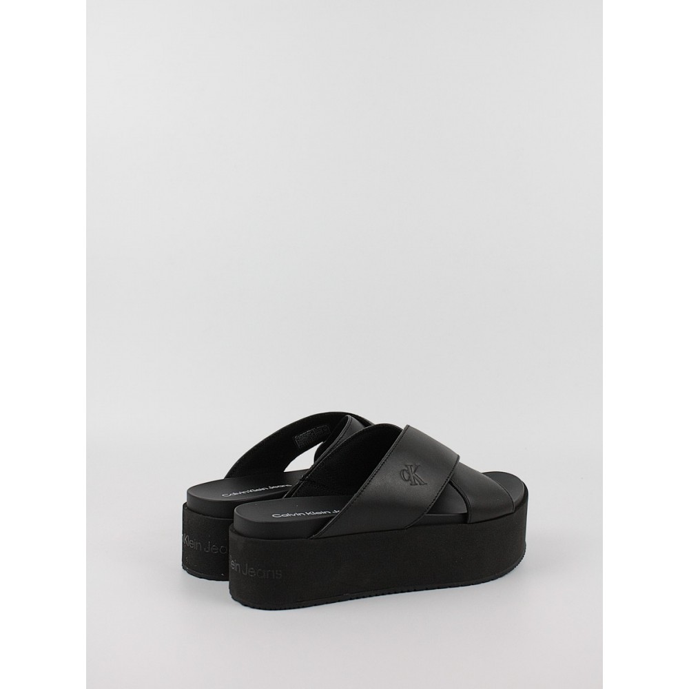 Γυναικεία Σανδάλια Calvin KLein Flatform Cross Mg Uc YW0YW01349-0GT Μαύρο